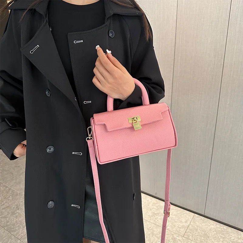 Class Solid Lock Bag ( pink )